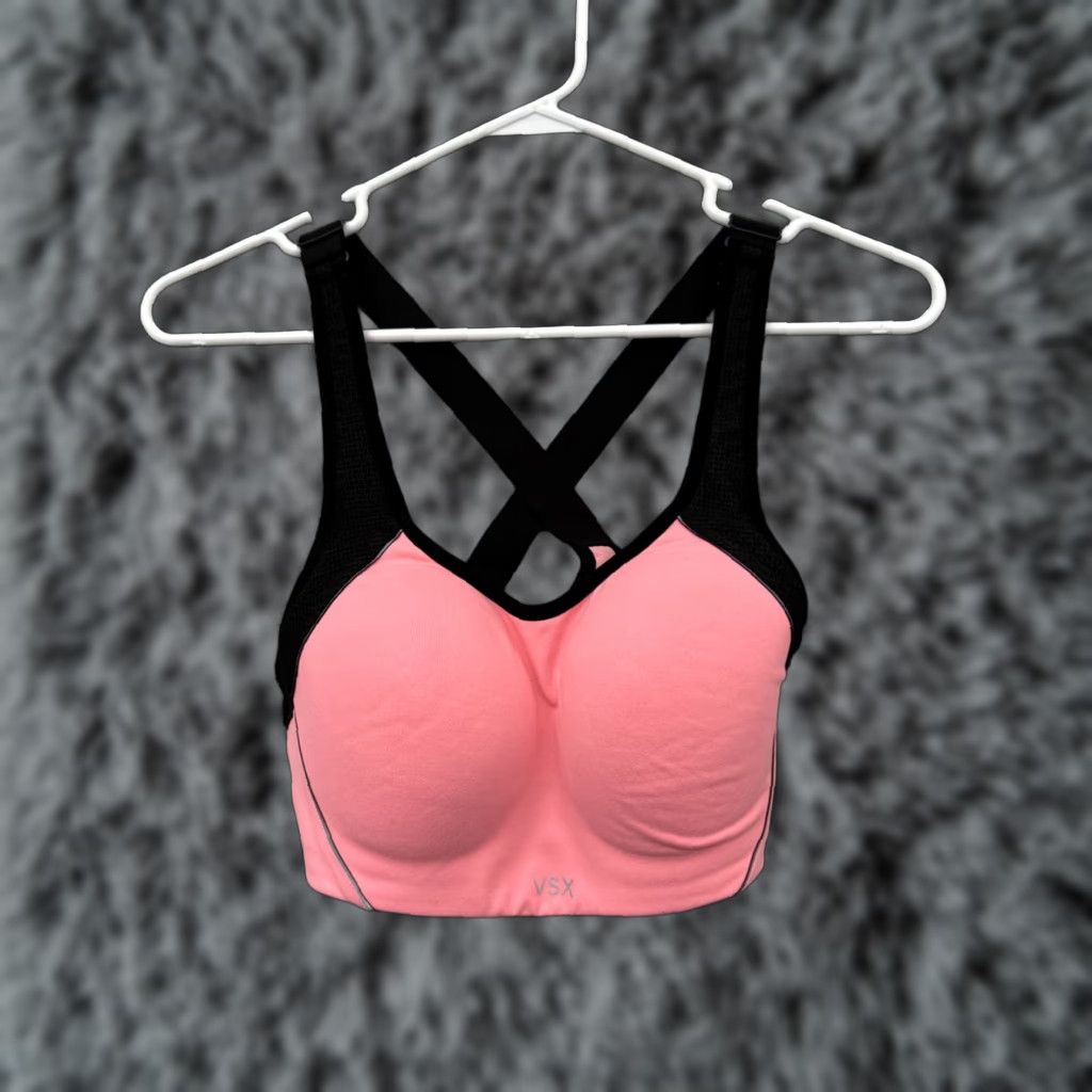 Victoria's Secret Victoria's Secret VSX Sports Bra 32D Racerback Padded Nylon Spandex Gym Yoga Women Size ONE SIZE - 1 Thumbnail