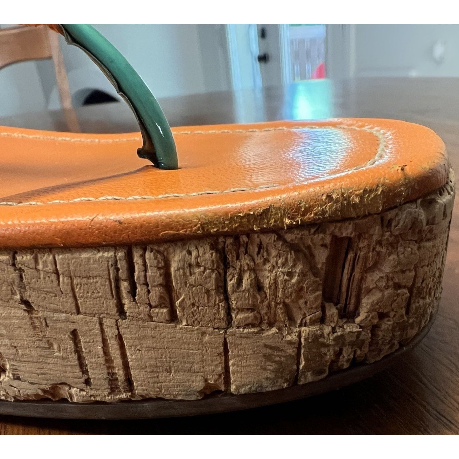 Miu Miu Miu Miu Orange / Teal 2” Cork Wedge Sz 5.5 Ankle Buckle Size US 5.5 / IT 35.5 - 6 Thumbnail