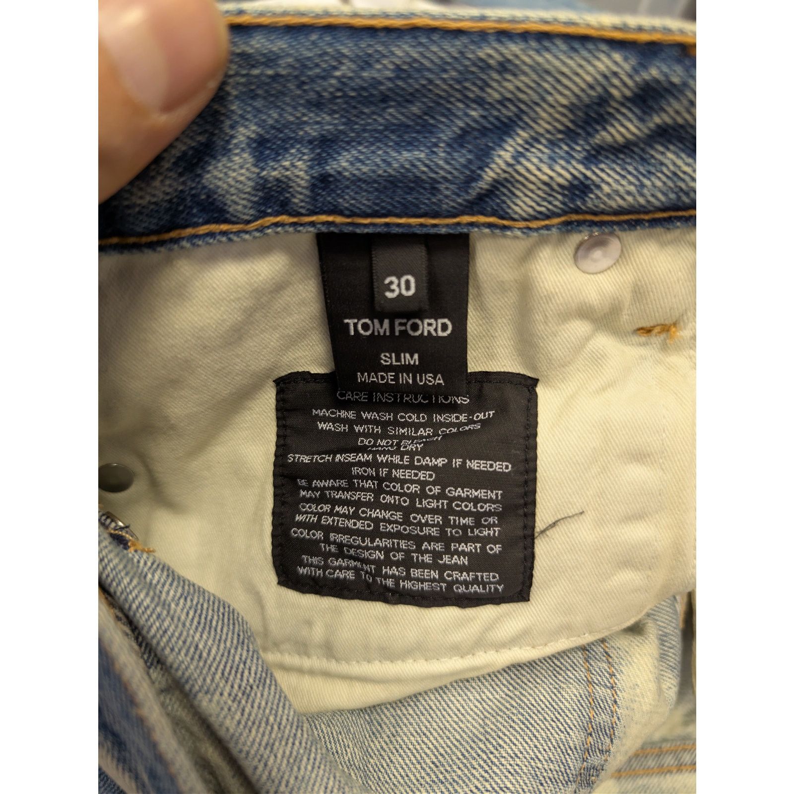 Tom Ford o1rshd1 Slim-Fit Denim Jeans in Pale Bleached Size US 30 / EU 46 - 18 Thumbnail