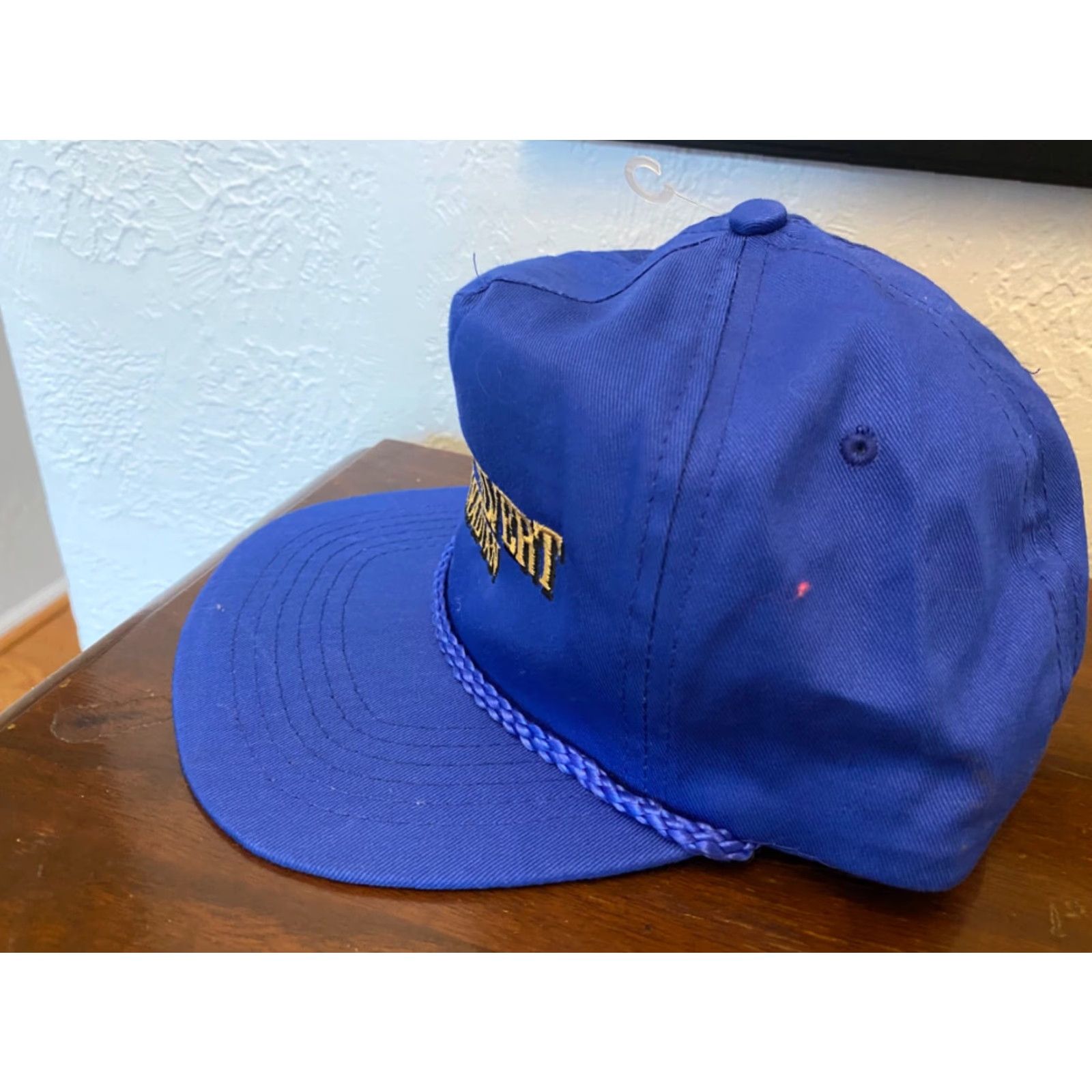 Roper VTG HaT Trucker Hat Rope Blue Lord Calvert Canadian Whiskey 80s 90s Logo Adjustable Men Shirt? Size ONE SIZE - 2 Thumbnail