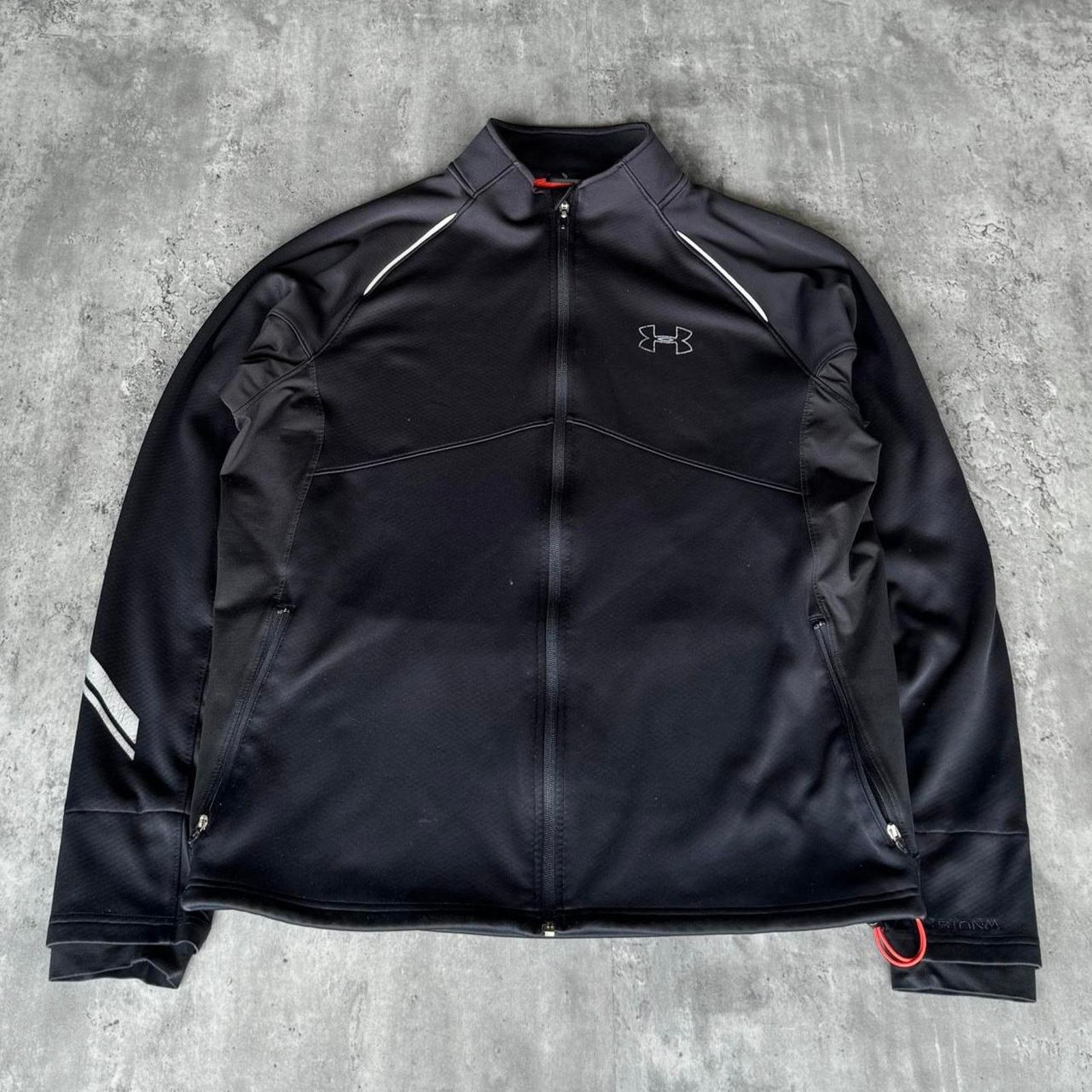 Under Armour × Vintage Vintage Y2K Under Armour Black Athletic Jacket Size US XL / EU 56 / 4 - 1 Thumbnail