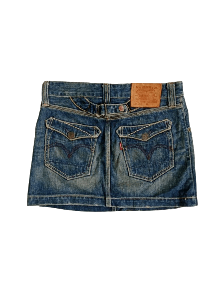 Levi's Vintage Clothing Levi Strauss & Co Denim Skirt Buckle Back Size 31" - 2 Thumbnail