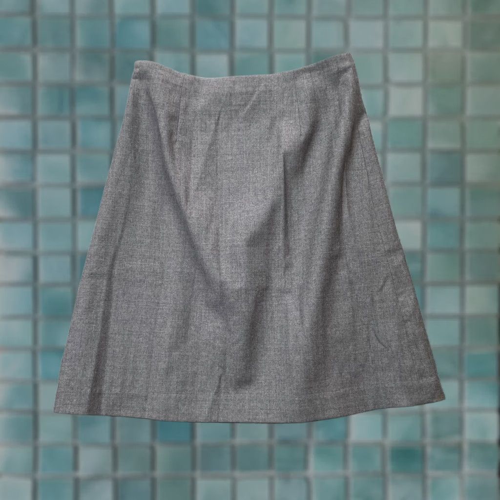 Banana Republic Banana Republic Womens 0 Gray A Line Stretch Wool Blend Pleated Side Zip Size 25" / US 0 / IT 36 - 1 Thumbnail