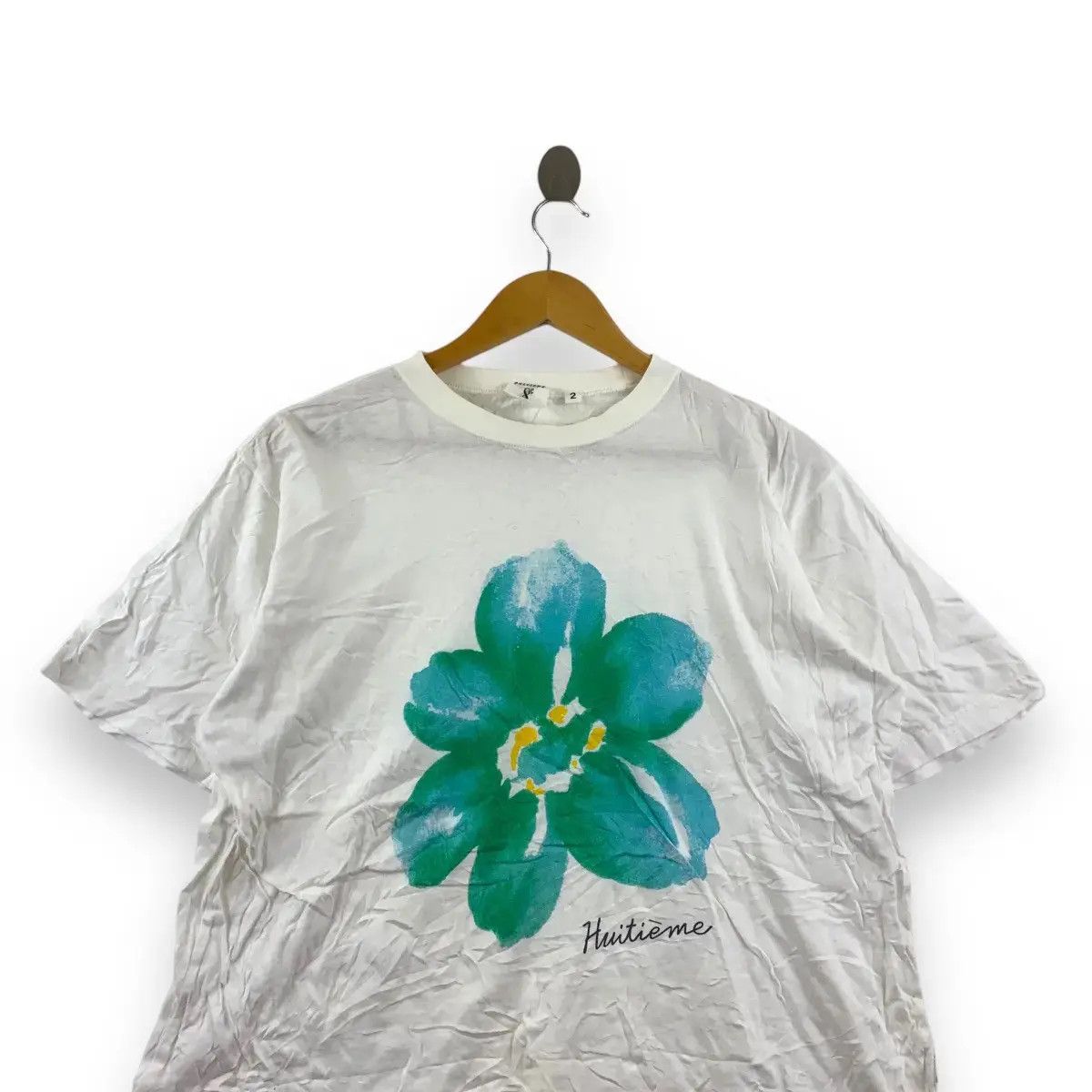 Vintage Vintage HUITIEME SPORTS STUDIO Floral Hand Painting Tee Size L / US 10 / IT 46 - 2 Thumbnail