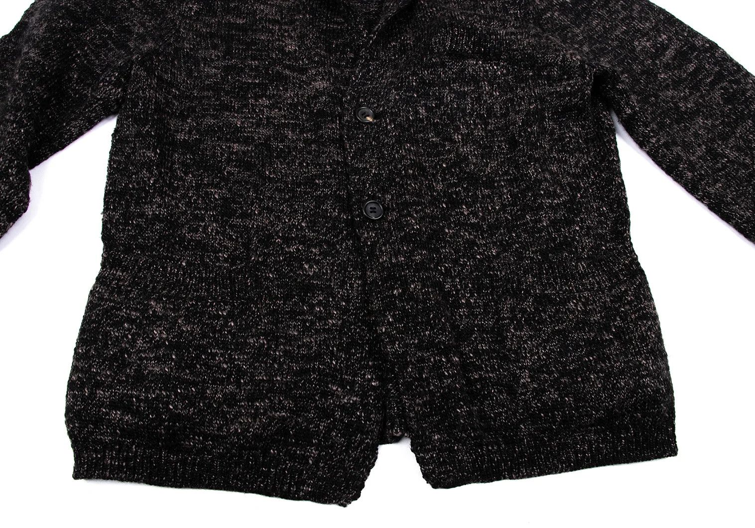 Yohji Yamamoto Yohji Yamamoto Wool Knit Jacket Charcoal Black M Size US M / EU 48-50 / 2 - 9 Thumbnail
