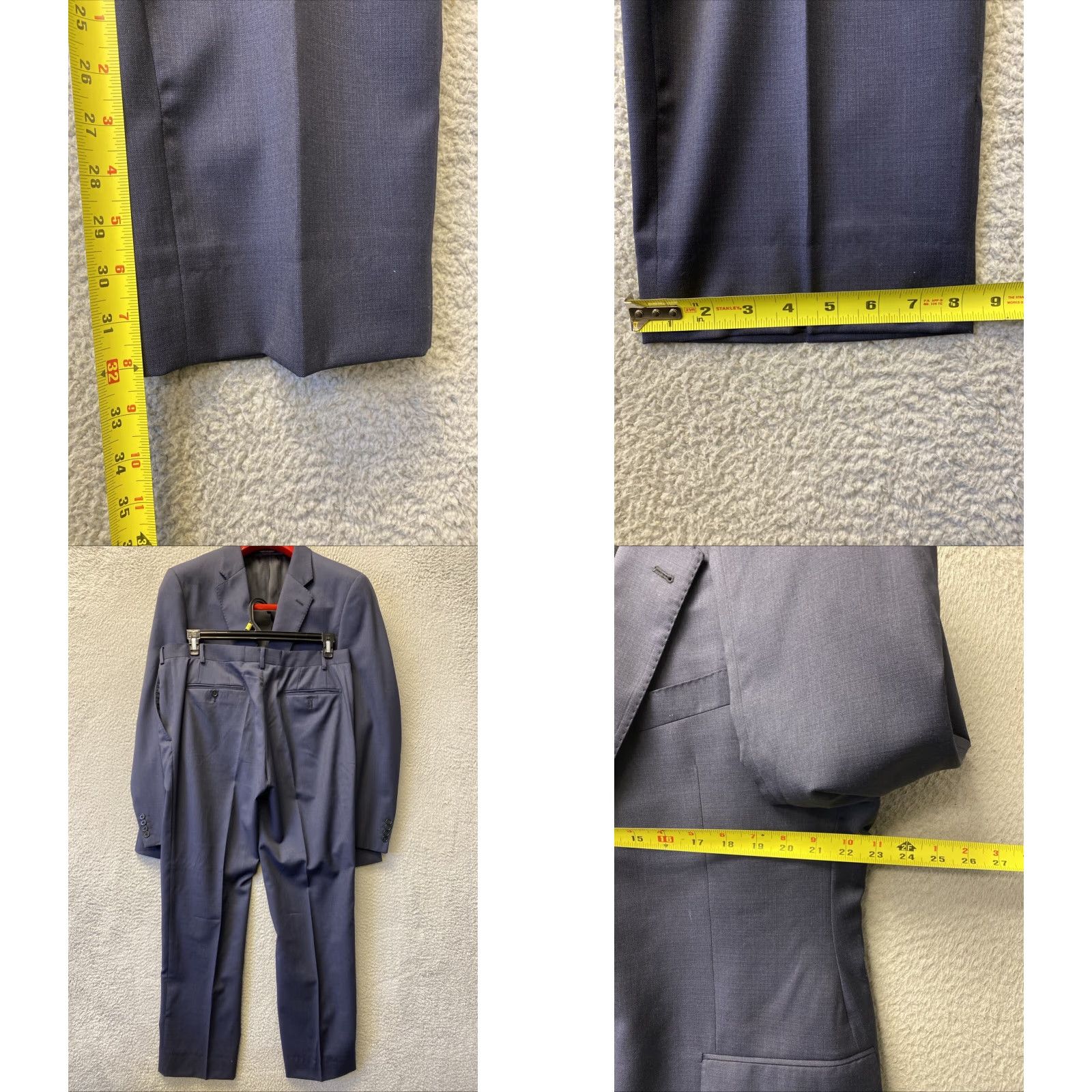 Emporio Armani VINTAGE Emporio Armani G-Line Navy Blue Wool Suit Jacket 45R Pants 35x32 2-Piece Mens Slim Notch Lapel Two Button Flat Front Double-Vented Size 48R - 11 Thumbnail