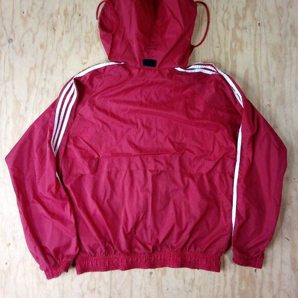 Adidas × Vintage Vintage 90s Adidas 3 Stripe Windbreaker Jacket Hooded Size US M / EU 48-50 / 2 - 7 Thumbnail
