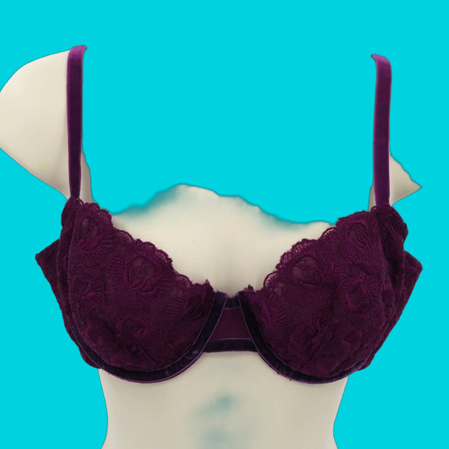 Victoria's Secret Victoria's Secret 36C Push Up Bra Purple Lace Underwired Velvet User: Victoria's Secret 36C Push Up Bra Purple Lace Underwired Velvet Size ONE SIZE - 1 Thumbnail