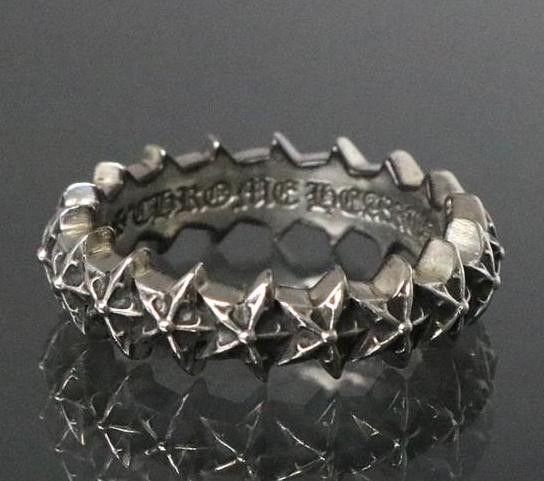 image of Chrome Hearts Star Band Ring - Size 10 in Silver, Men's