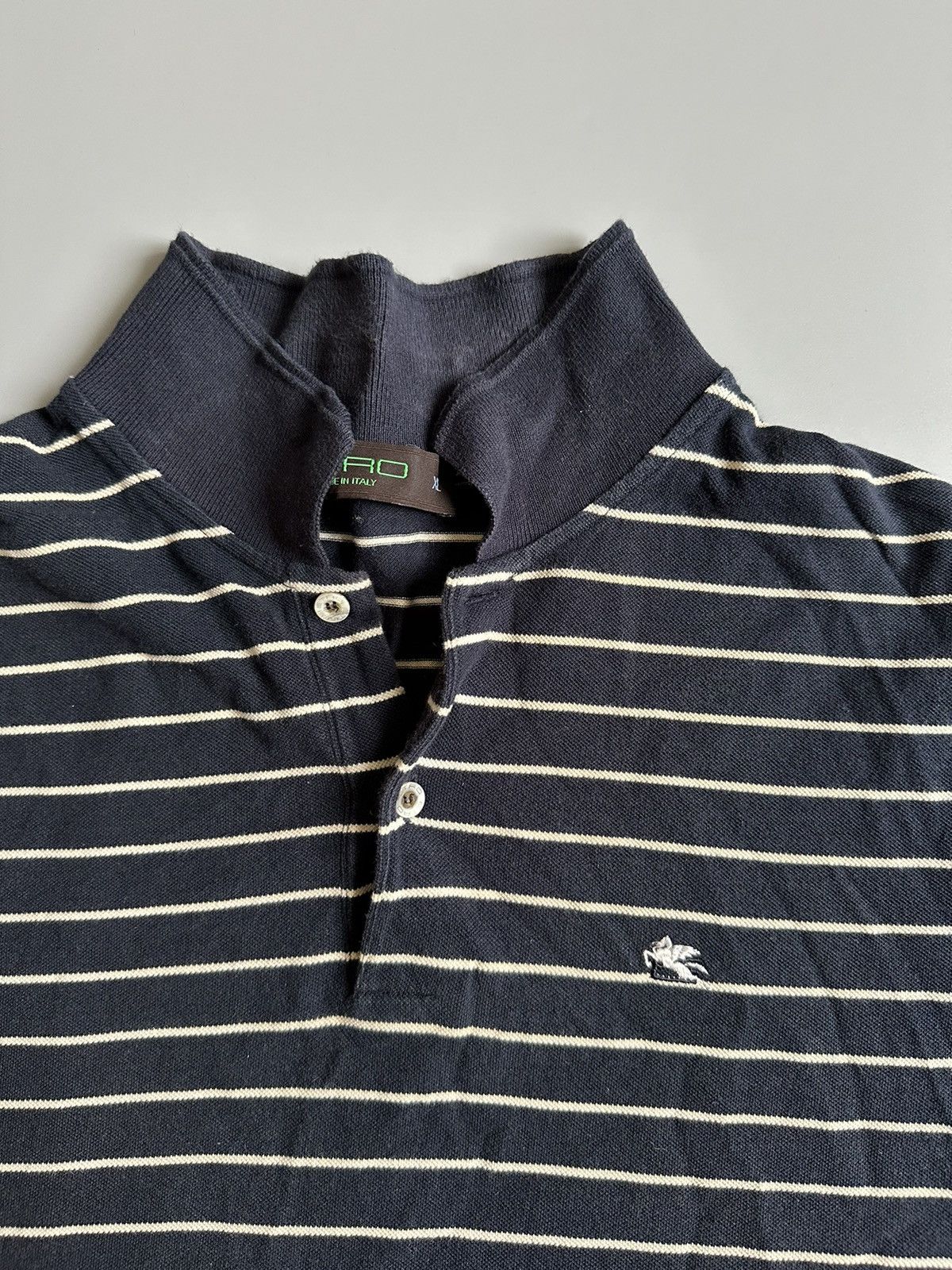 Etro Etro Milano Polo Shirt Size XL Blue Striped Made In Italy Size US XL / EU 56 / 4 - 7 Thumbnail