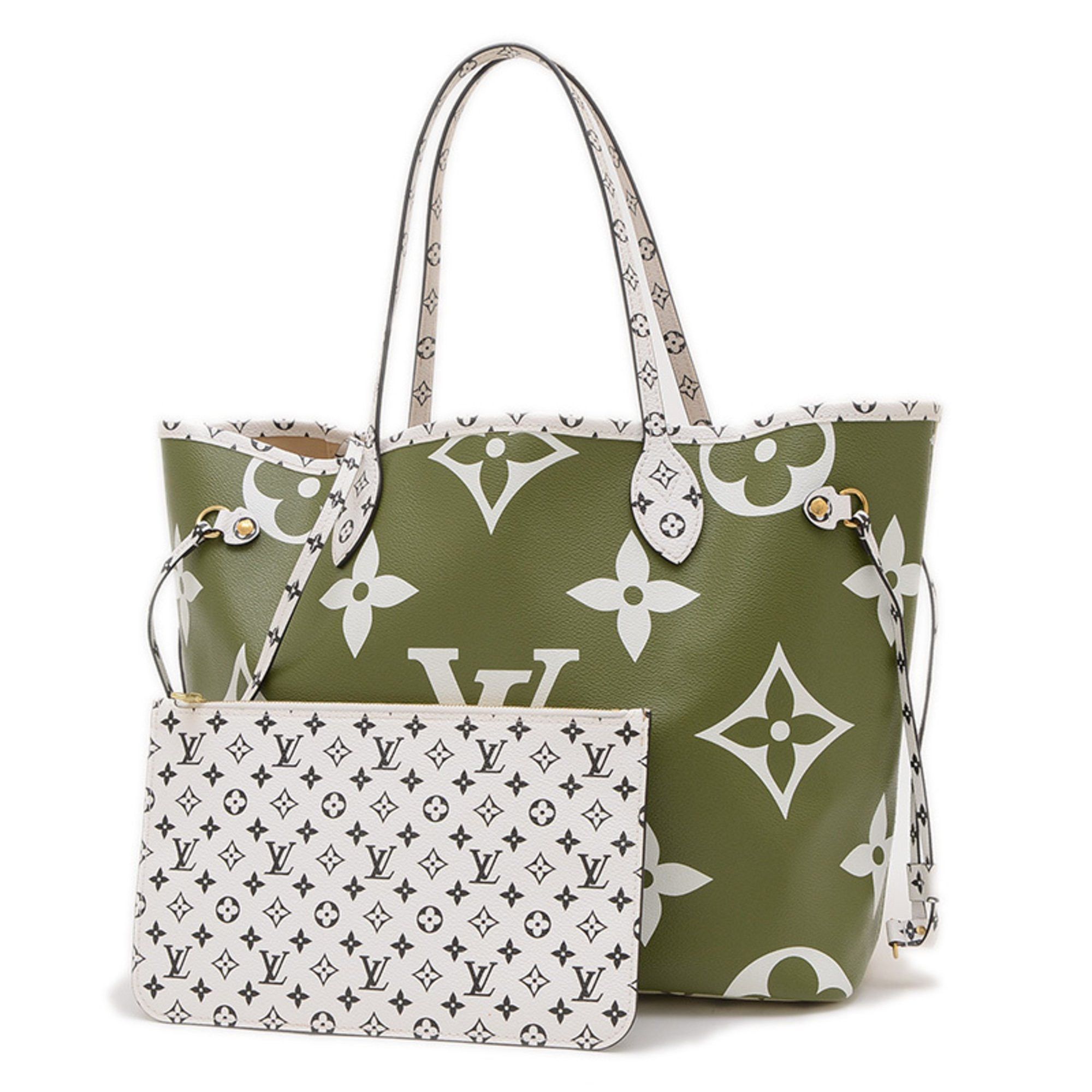 Louis Vuitton Monogram Giant Neverfull Mm Tote Bag Khaki M44568 in Beige, Women's