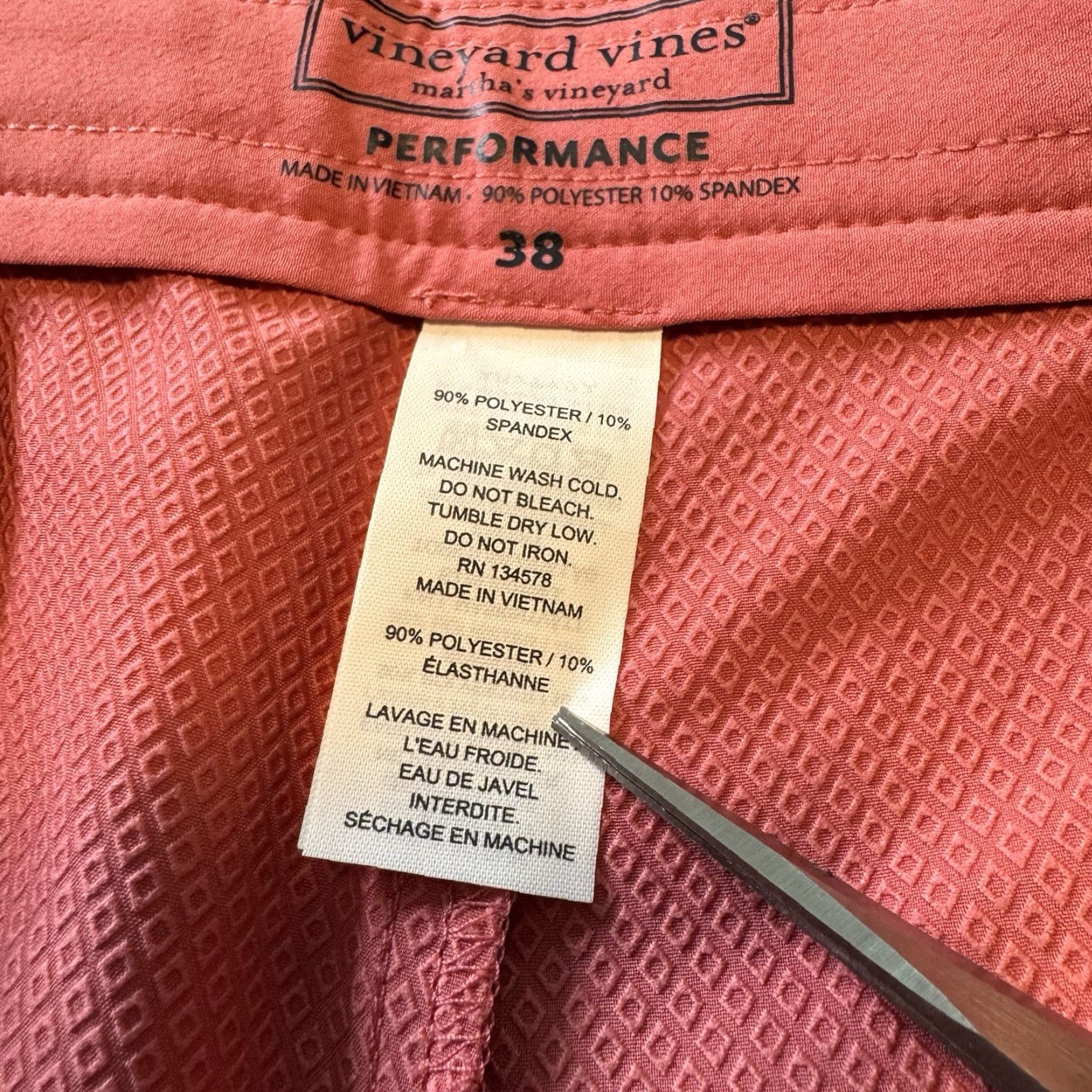 Vineyard Vines VINEYARD VINES Mens Performance Sandbar Golf Shorts 38 Pink 8” Inseam NEW Size US 38 / EU 54 - 6 Thumbnail