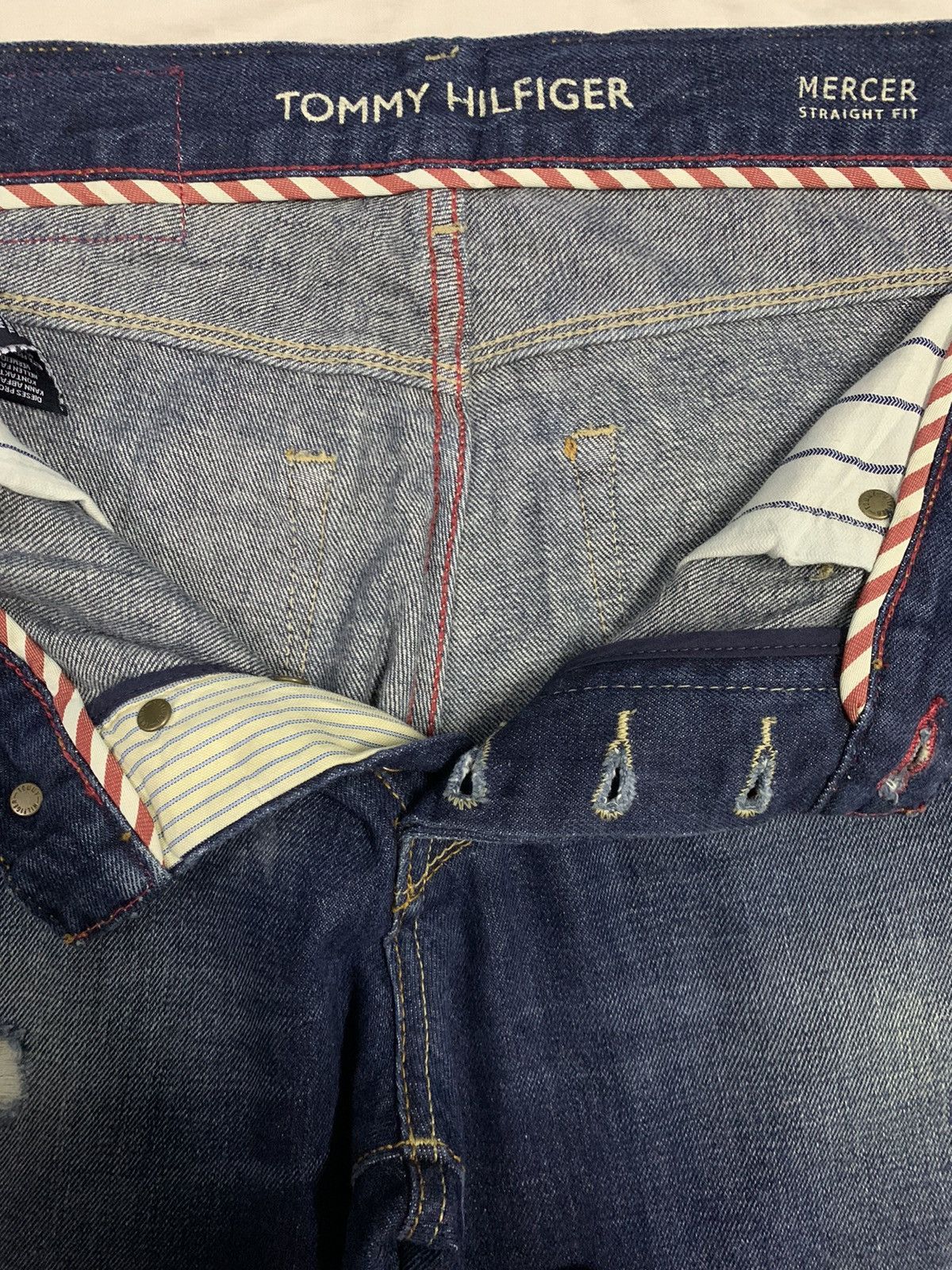 Tommy Hilfiger Tommy Hilfiger Blue Wash Straight Leg Distressed Jeans Size US 32 / EU 48 - 5 Thumbnail