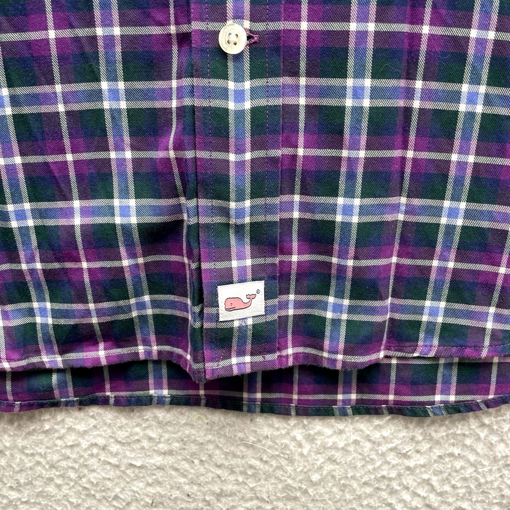 Vineyard Vines Vineyard Vines Murray Shirt Mens XL Purple Green Plaid Check Classic Fit Preppy Button-Up Button-Down N/A Size US XL / EU 56 / 4 - 3 Thumbnail