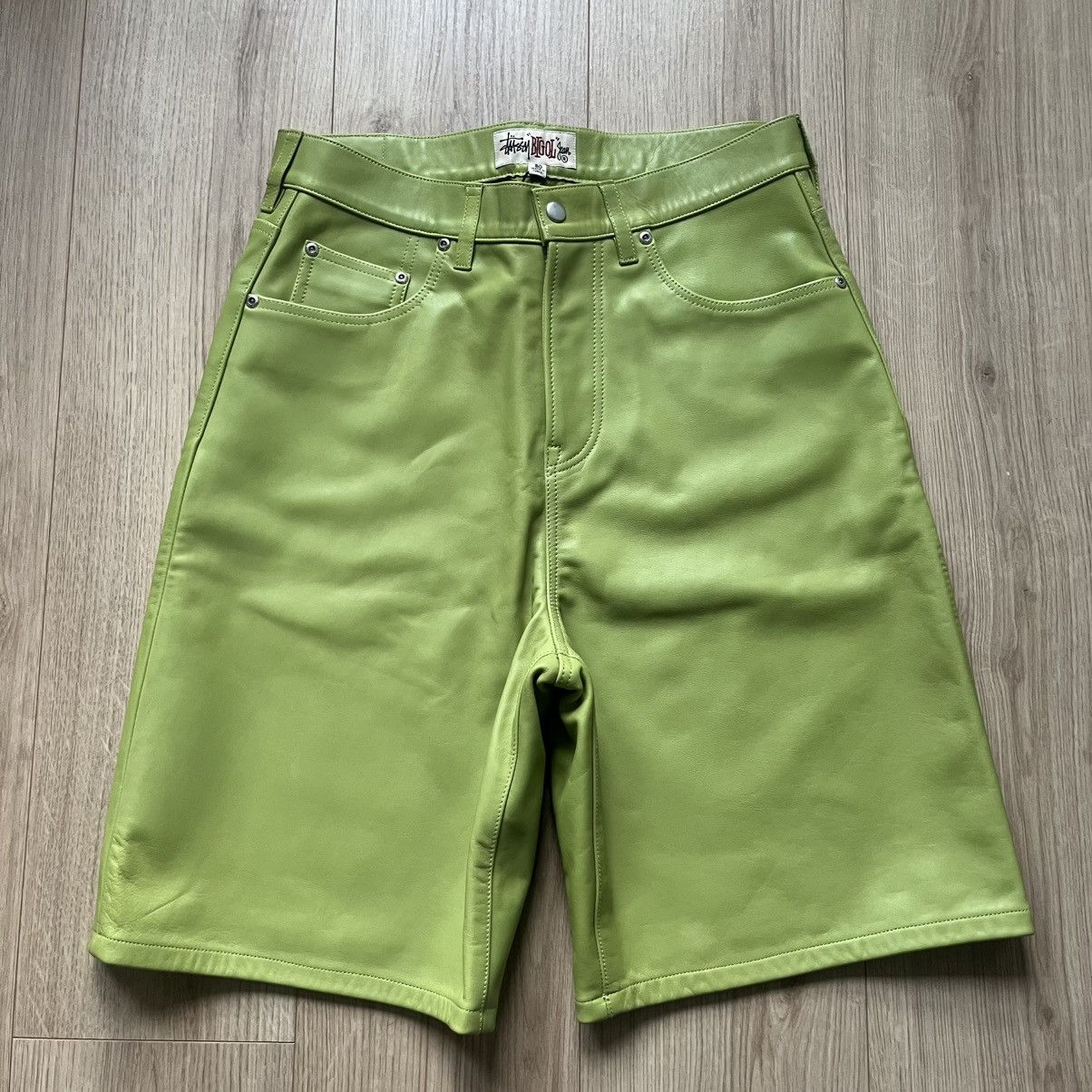 Stussy Big Ol Shorts in Lime Green Leather | Grailed