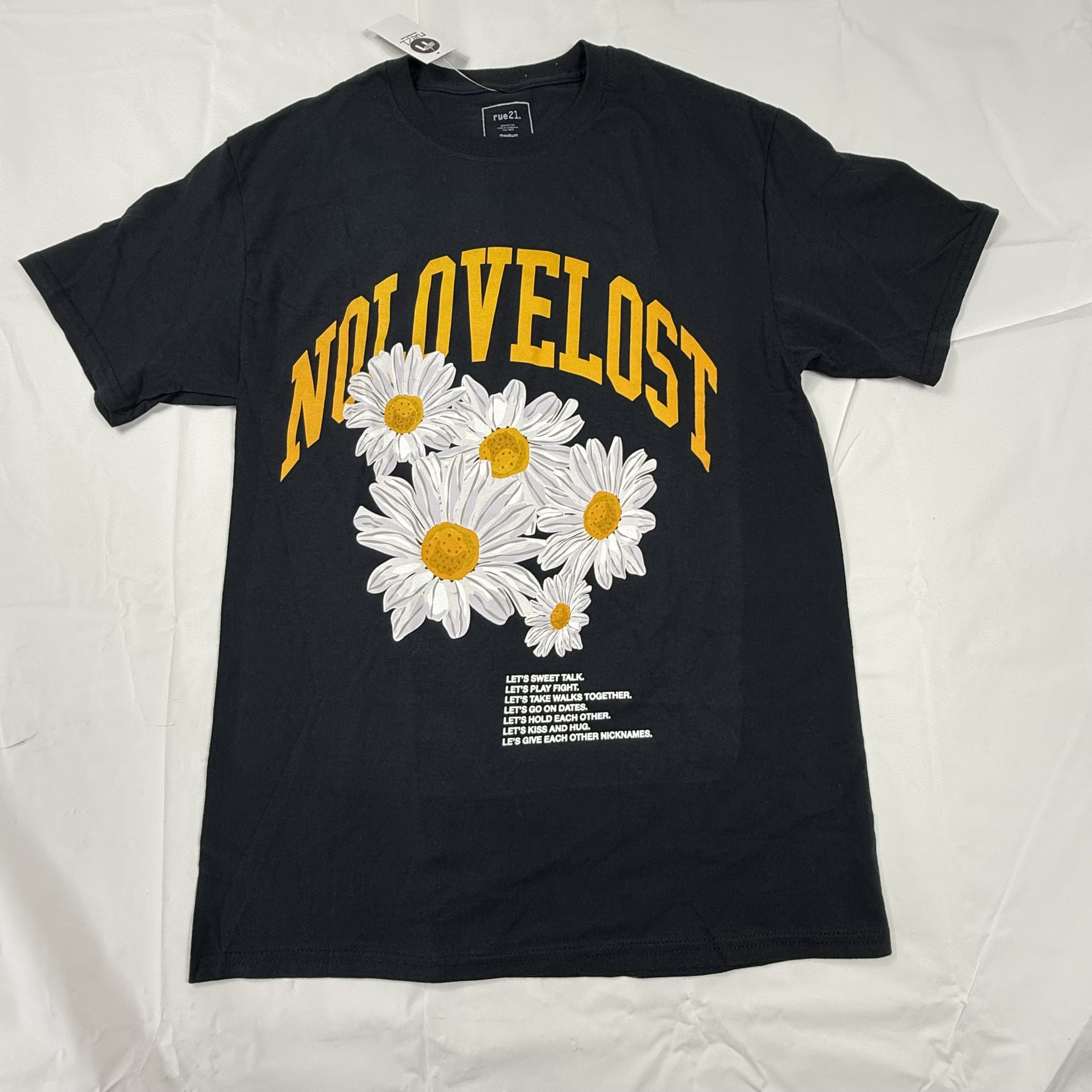 rue21 Rue21 Mens No Love Lost Daisy Graphic T-Shirt Black Size US M / EU 48-50 / 2 - 1 Thumbnail