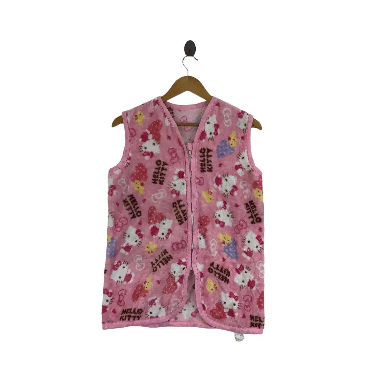 Vintage Vtg HELLO KITTY SANRIO Japan Collection Pink Fleece Vest Size M / US 6-8 / IT 42-44 - 1 Thumbnail