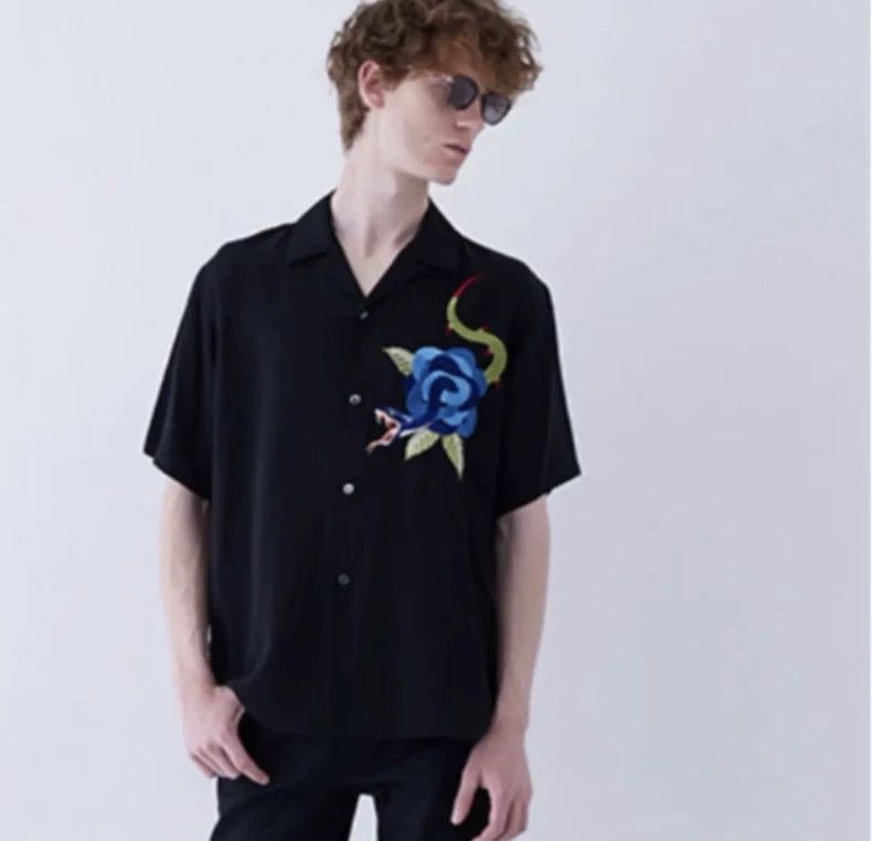 Undercover undercover Rose Snake Embroidered Short Sleeve Shirt 2502-N Size US L / EU 52-54 / 3 - 7 Thumbnail