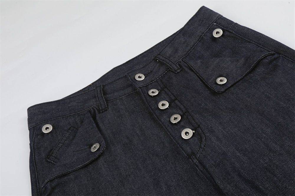 Japanese Brand American Solid-Color Button-Detail Loose Wide-Leg Jeans Size US 32 / EU 48 - 3 Thumbnail
