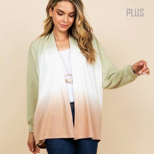 Other Sage/Brown Cardigan by Zia Plus Size 2X Size XXL / US 16-18 / IT 52-54 - 1 Preview