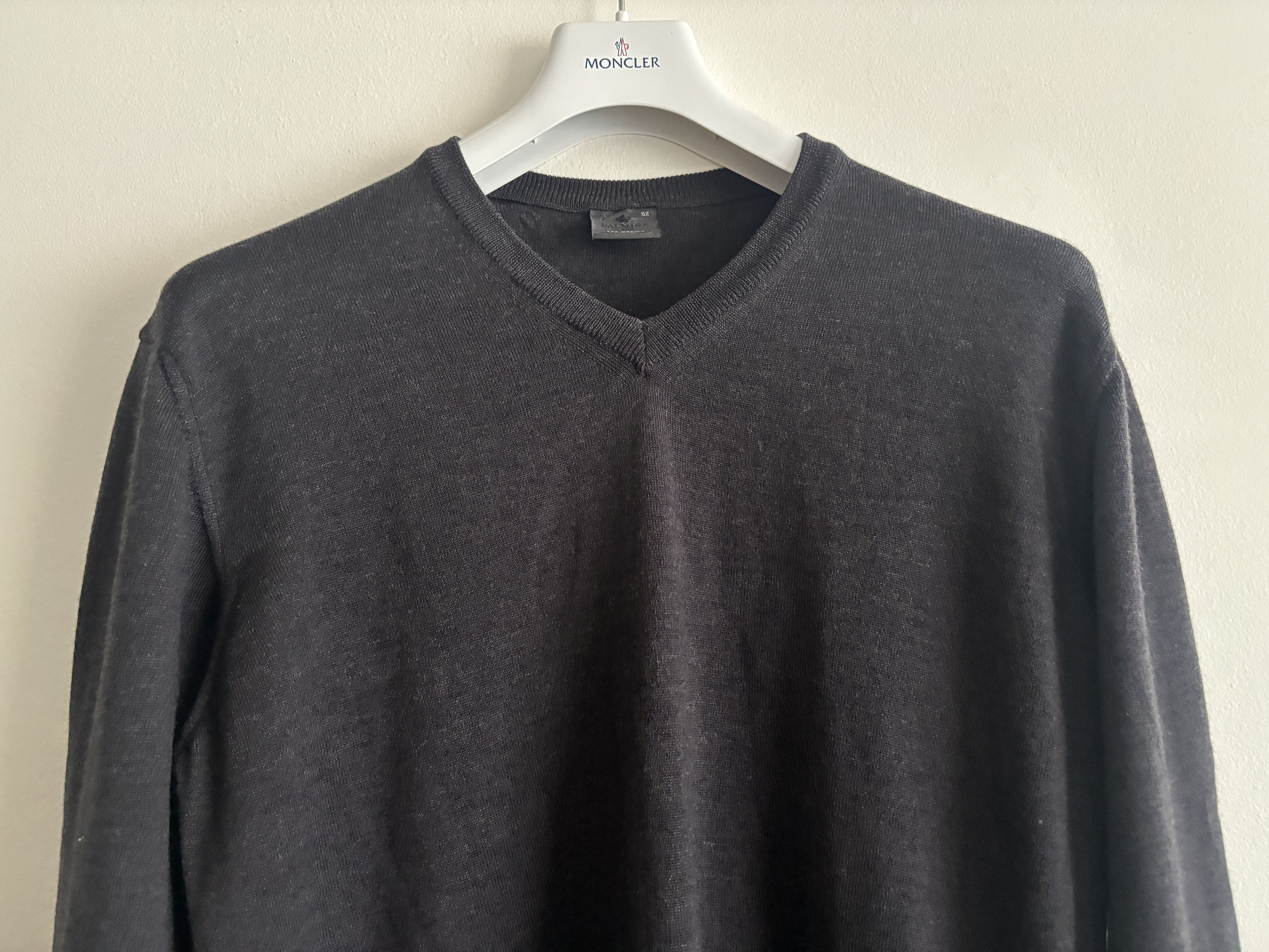 Dalmine $220 Grey Fine Merino Wool V-neck Wool Sweater - 42 / Large Size US L / EU 52-54 / 3 - 2 Thumbnail