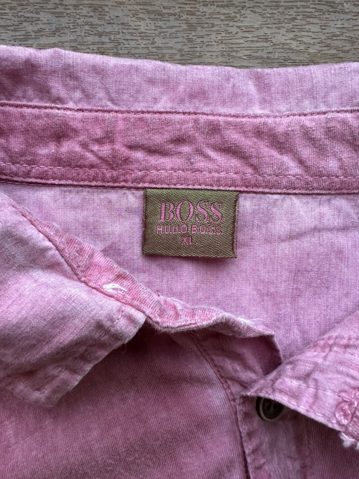 Hugo Boss Vintage HUGO BOSS Retro Poli Mens T-Shirt Wash Pink Cotton Size US XL / EU 56 / 4 - 5 Thumbnail