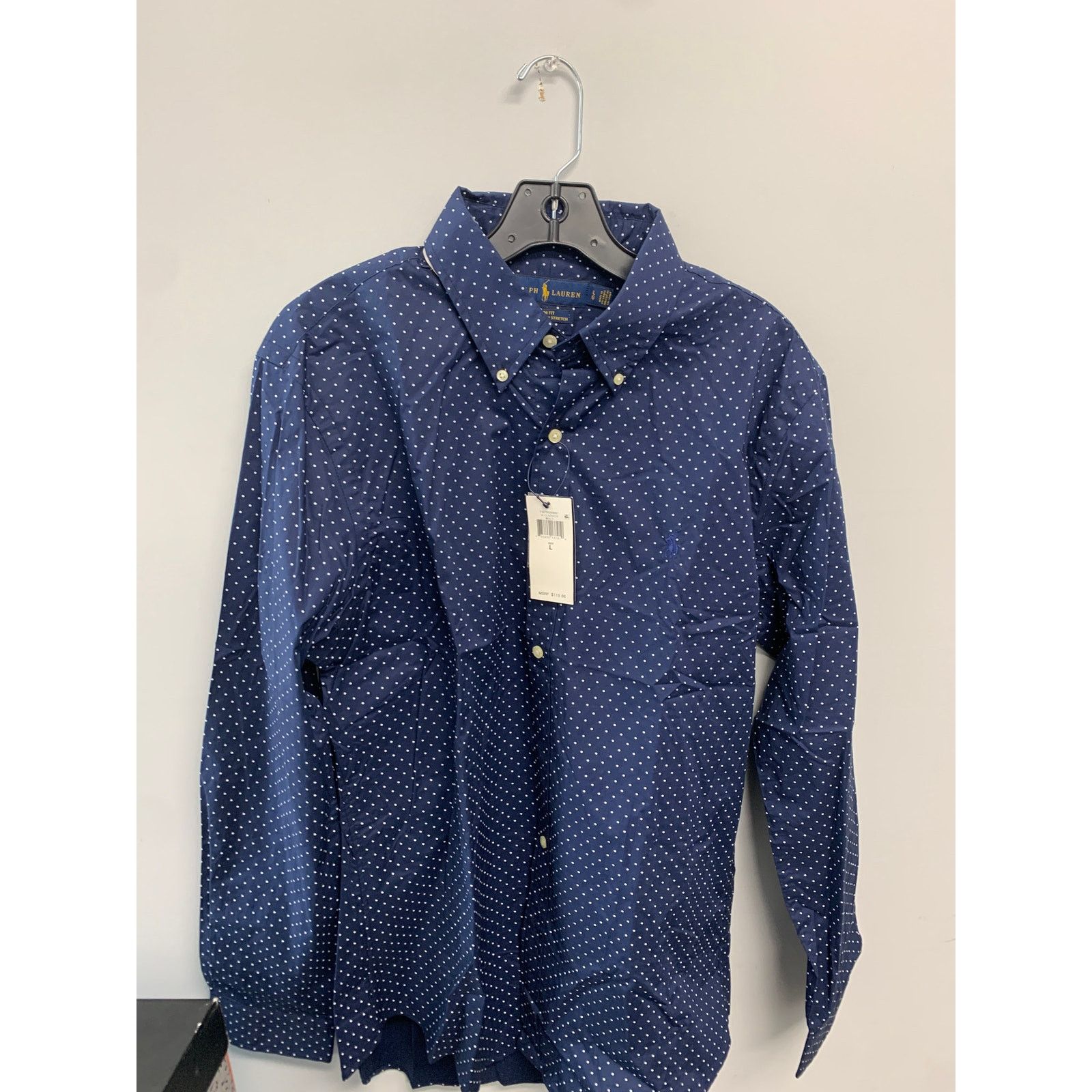 Polo Ralph Lauren Blue Multi Button Up Size Large NEW
