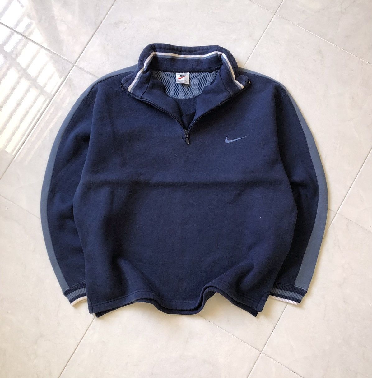 Nike × Vintage NIKE Spellout Backprint Design Half Zip Sweatshirt Size US L / EU 52-54 / 3 - 1 Thumbnail