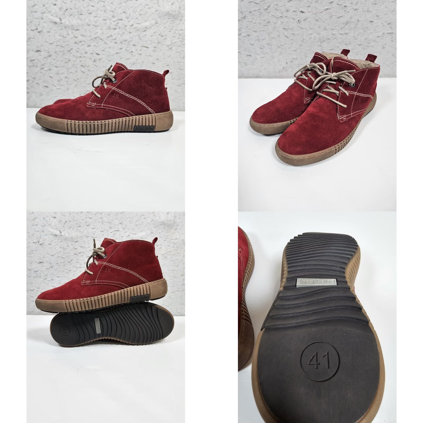 Vintage VINTAGE Josef Seibel Chukka Boots Women’s Sz 41 Red Suede Sherpa Lined Ankle Leather Insole Warm Indoor Outdoor Bohemian 90s? No, not N/A Size US 8 / IT 38 - 8 Thumbnail