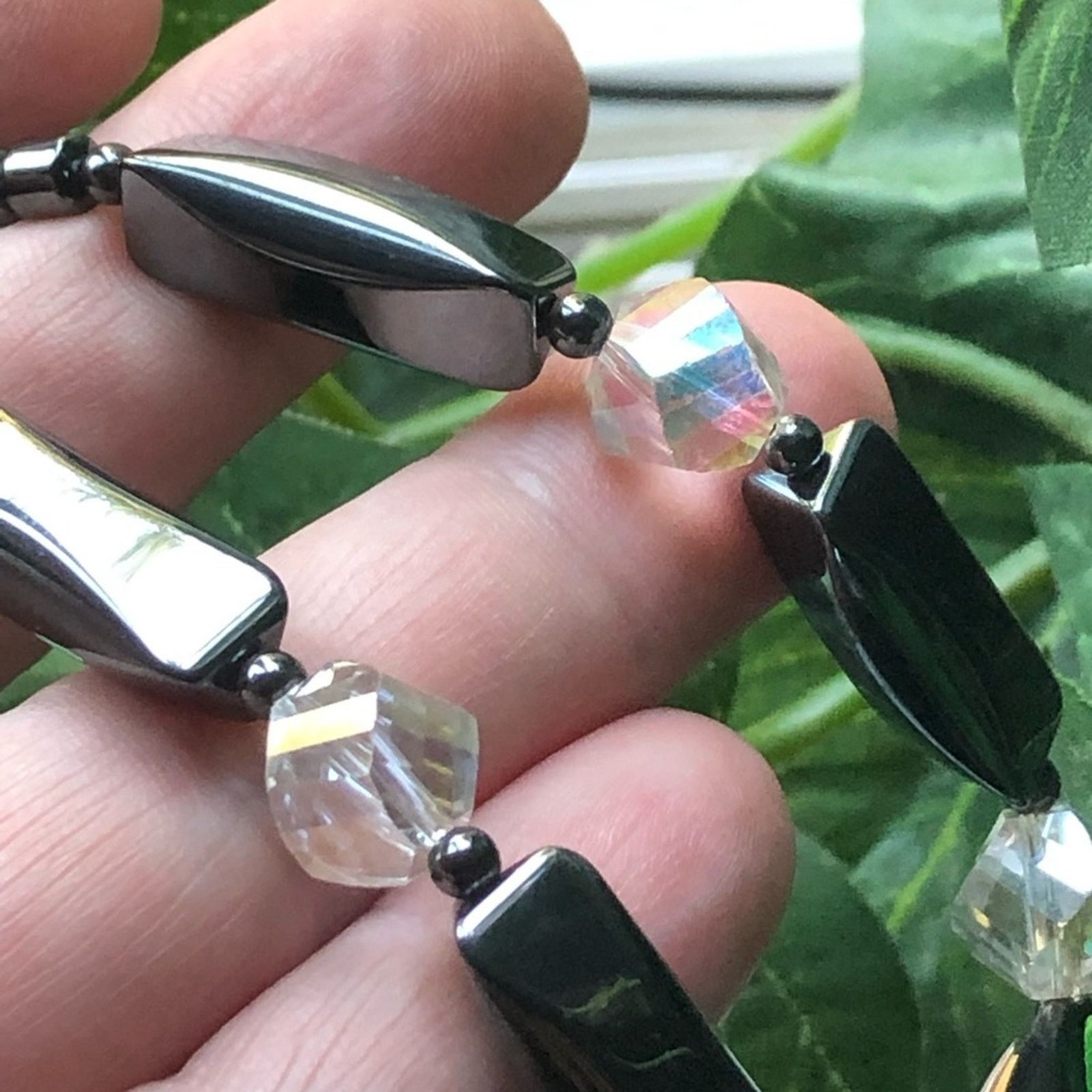 Vintage Vintage gorgeous hematite and crystal necklace Size ONE SIZE - 2 Thumbnail