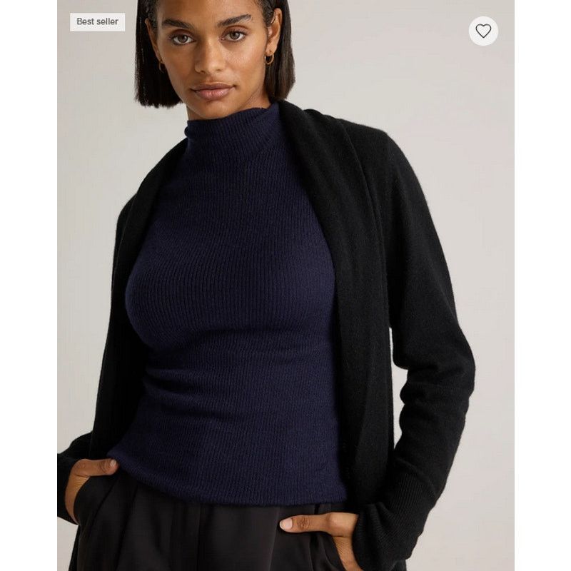Quince Quince Cashmere Duster Cardigan Sweater Black S NWOT Size S / US 4 / IT 40 - 2 Thumbnail