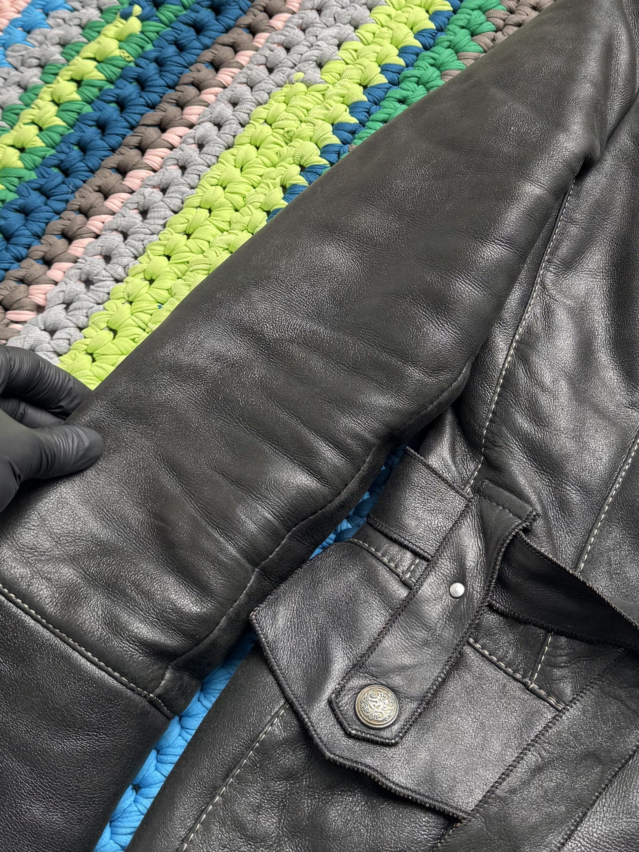 Vintage Vintage Sheepskin Jacket Belted Y2K Moto Biker Coat (ET1) Size S / US 4 / IT 40 - 7 Thumbnail