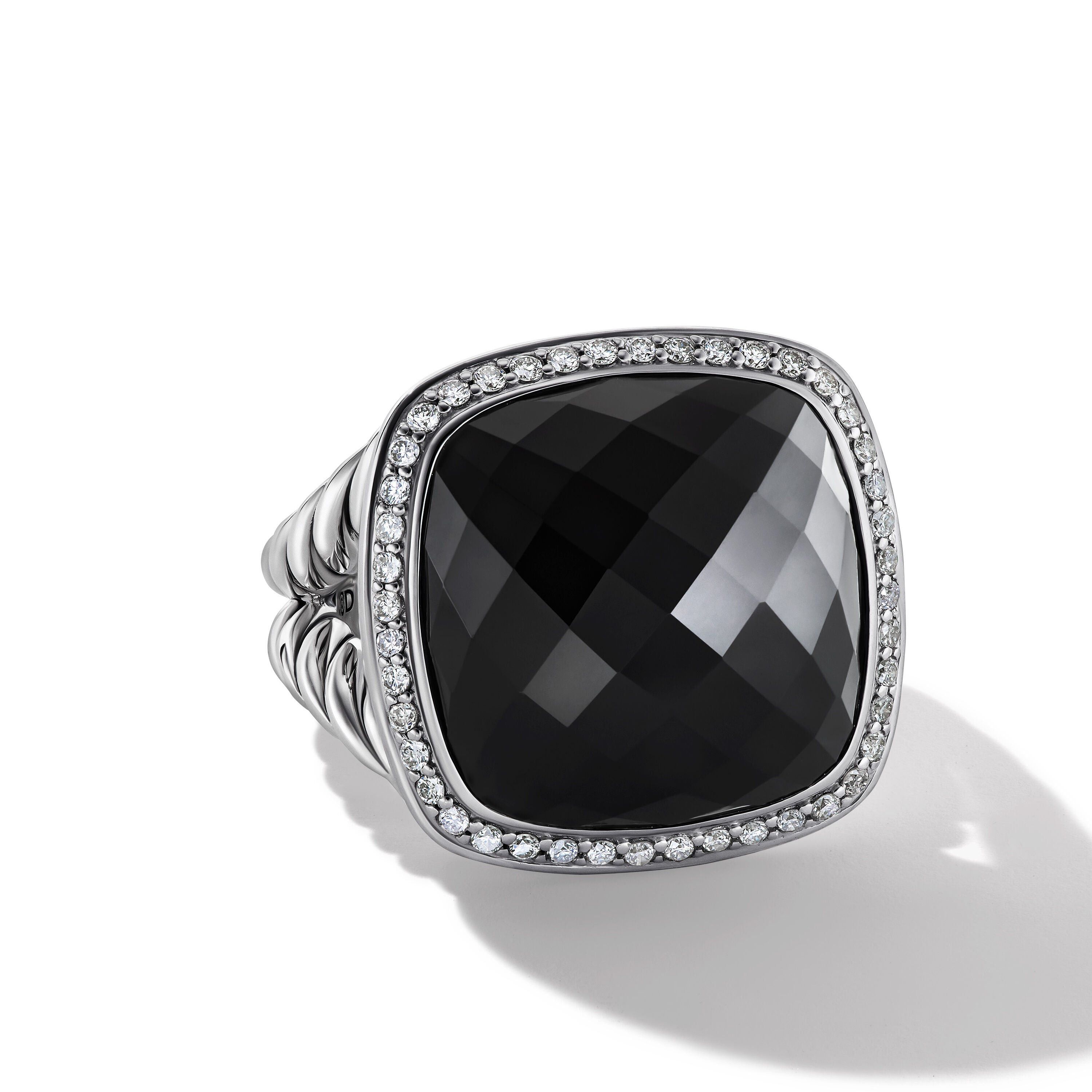 David Yurman o1w1db10525 R12274D Ring in Silver with Onyx and Diamond Size ONE SIZE - 1 Thumbnail