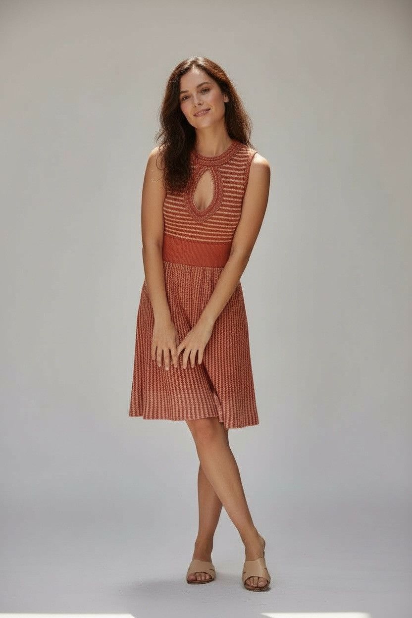 Nanette Lepore Nanette Lepore - Orange Crochet Sleeveless Dress Sz Small Size S / US 4 / IT 40 - 1 Thumbnail