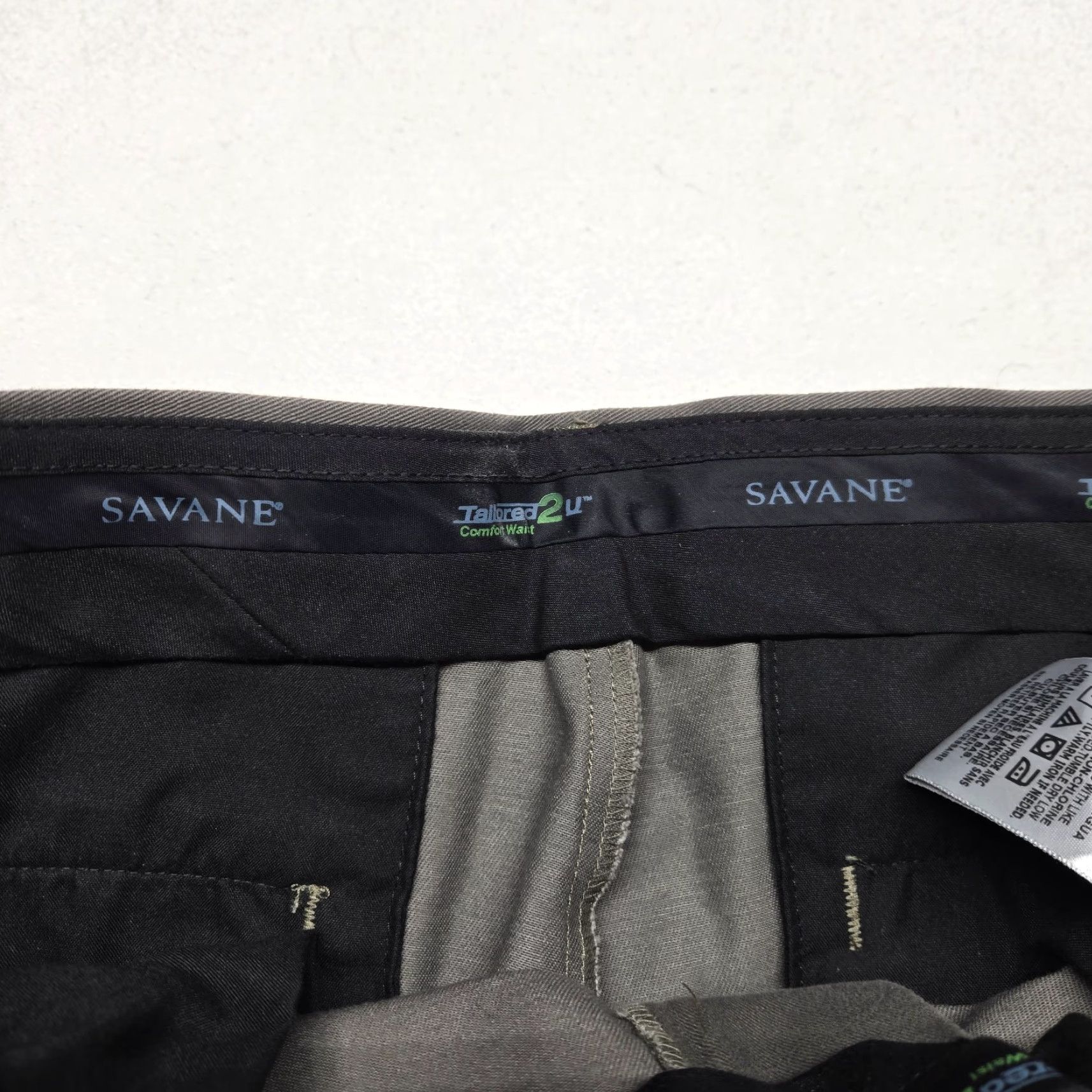 Savane Savane Pants Khakis Men 38 Regular Flat Front Cotton Gray Waist 38 Inseam 30 Vintage No? Size US 38 / EU 54 - 3 Thumbnail