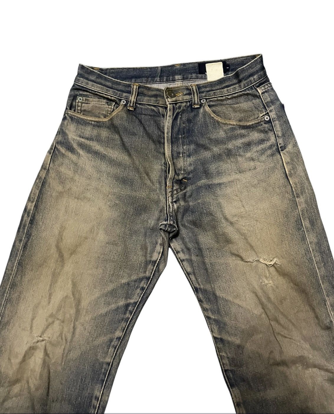 Yohji Yamamoto Distressed Denim Ined By Yohji Yamamoto Denim Pant Size US 30 / EU 46 - 2 Thumbnail