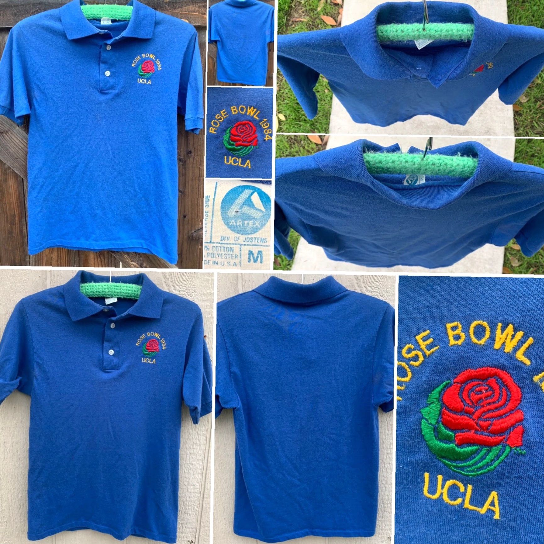 Vintage VINTAGE UCLA Rose Bowl 1984 embroidered polo shirt single stitch size M Artex Polo Men Blue 80s College University Sports Embroidered Size US M / EU 48-50 / 2 - 3 Thumbnail