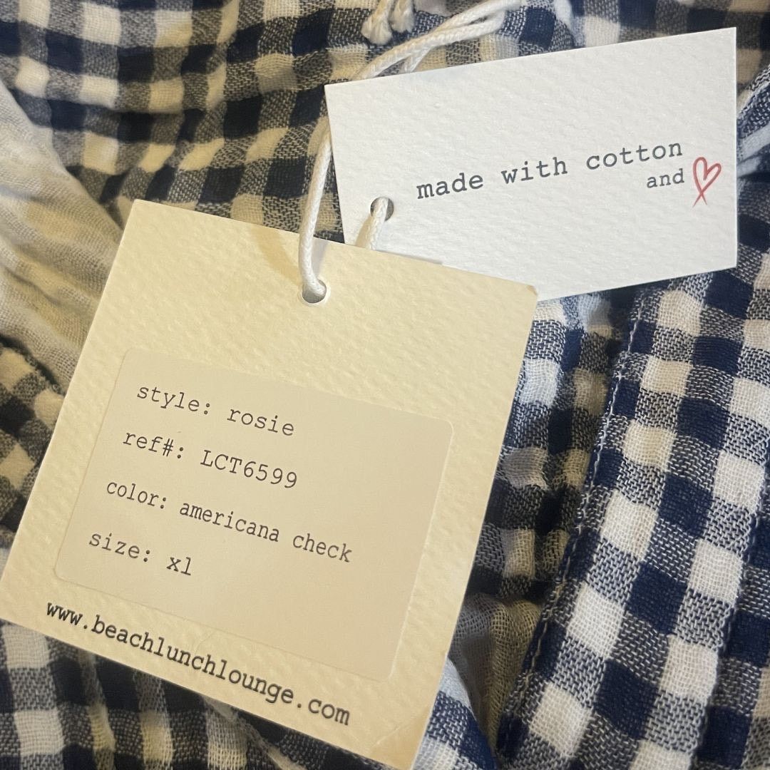 Other Beachlunchlounge Rosie navy white gingham shirt Tie front Size XL / US 12-14 / IT 48-50 - 5 Thumbnail