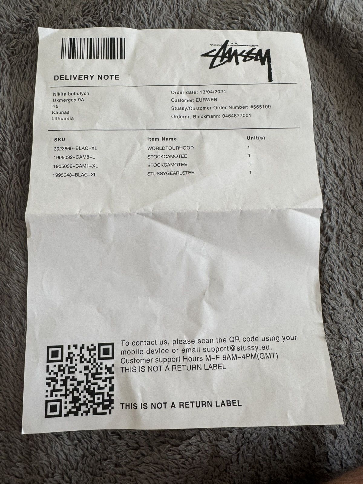 Stussy Stussy World Tour Hoodie Size US XL / EU 56 / 4 - 5 Thumbnail