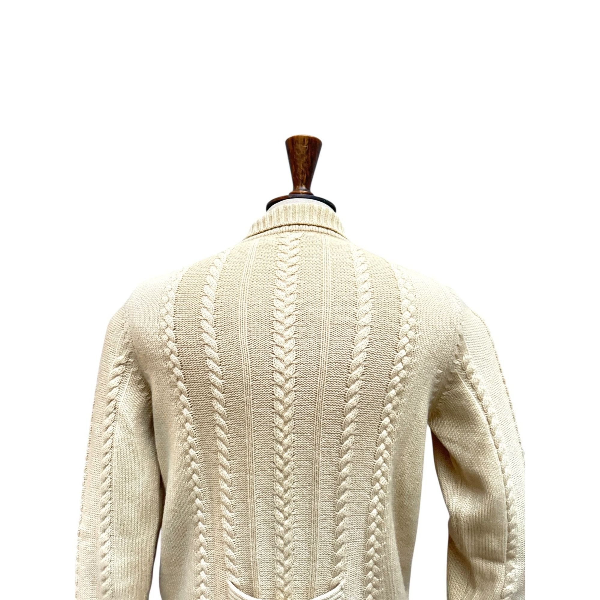 Jil Sander Beige Cashmere Cable Knit Cardigan Size S / US 4 / IT 40 - 6 Thumbnail