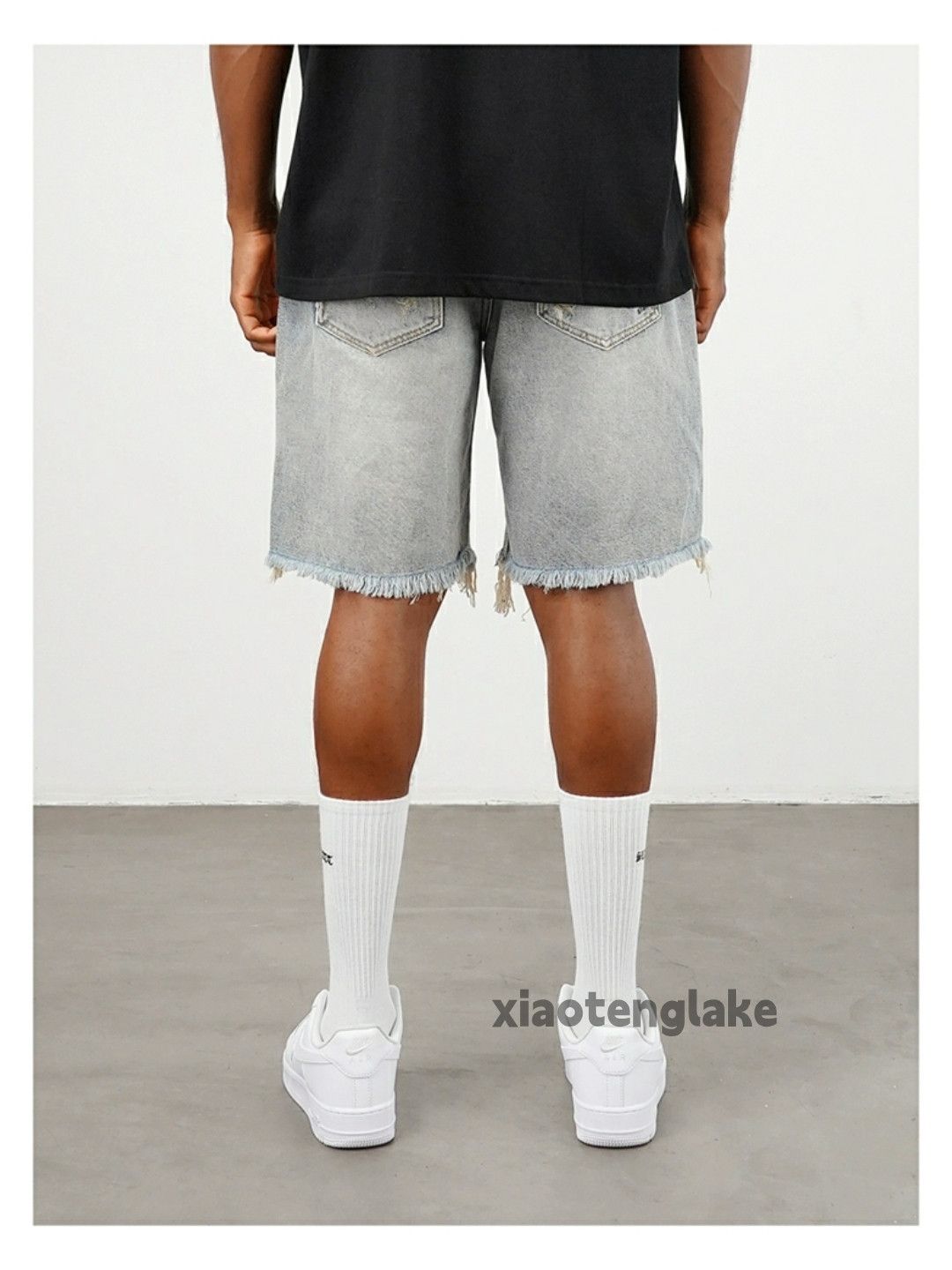 Jean × Vintage washed faded skate hiphop damaged ripped shorts Size US 36 / EU 52 - 4 Thumbnail