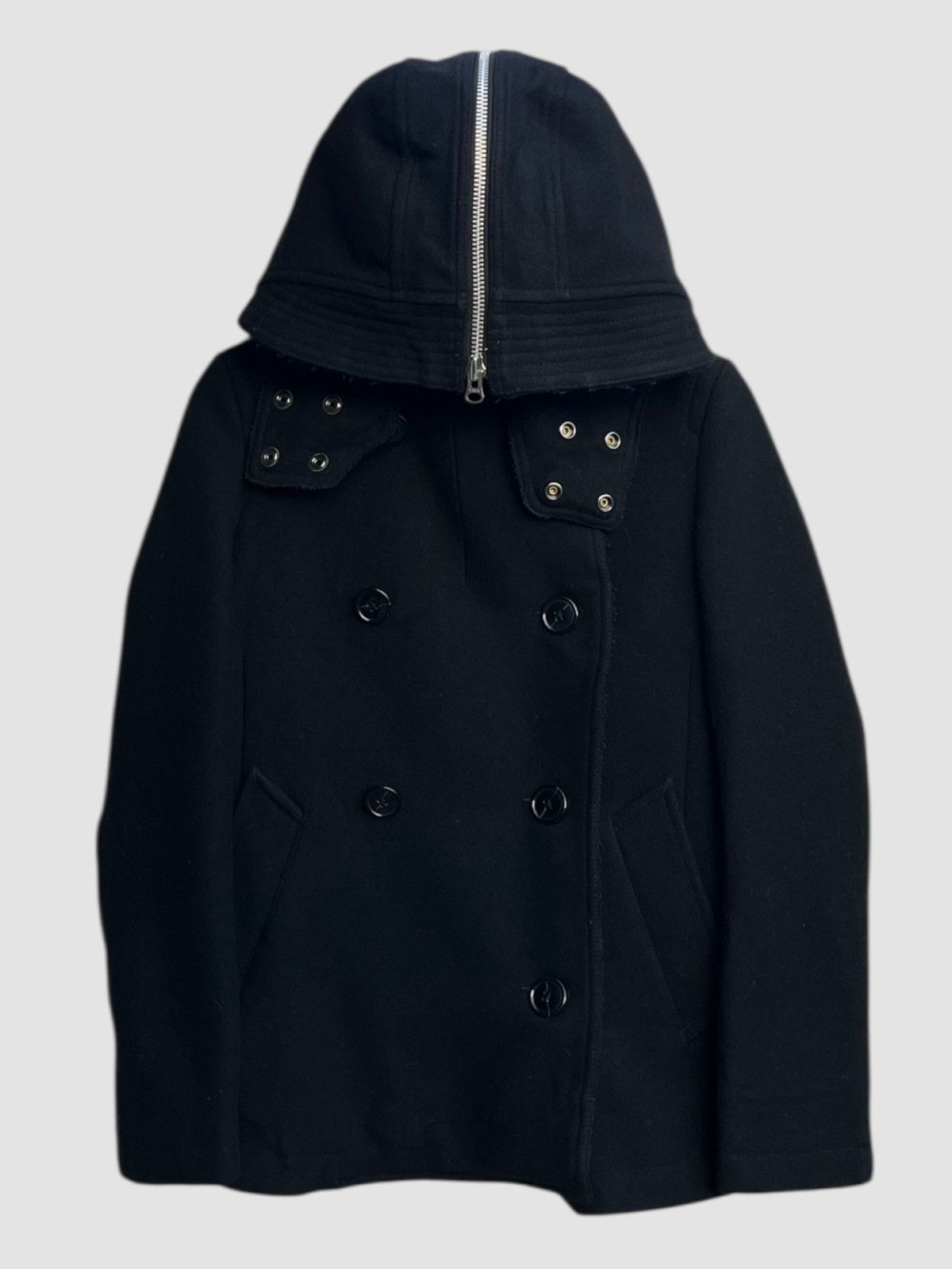 Zucca Zucca Double Breasted Wool Blend Hooded Jacket Size S / US 4 / IT 40 - 3 Thumbnail