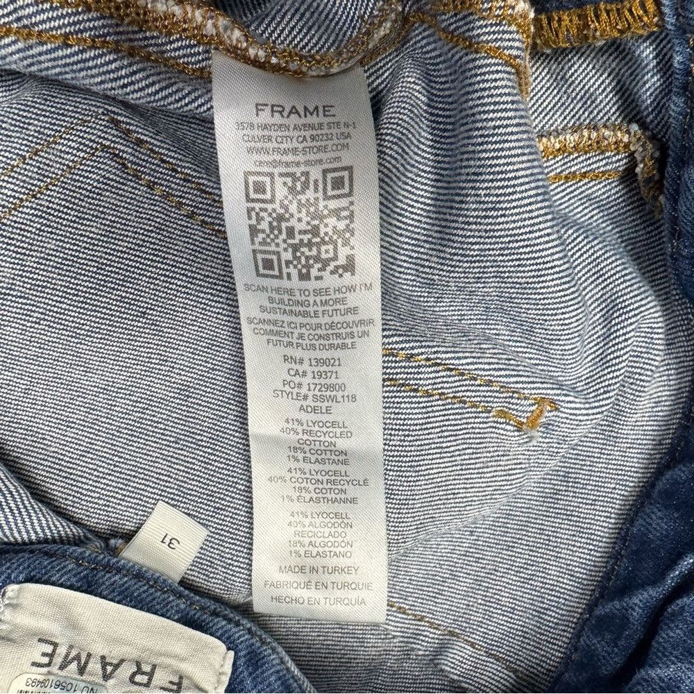 Frame FRAME Sailor Snap High Rise Wide Leg Jeans in Adele Size 31 Size 31" - 8 Thumbnail