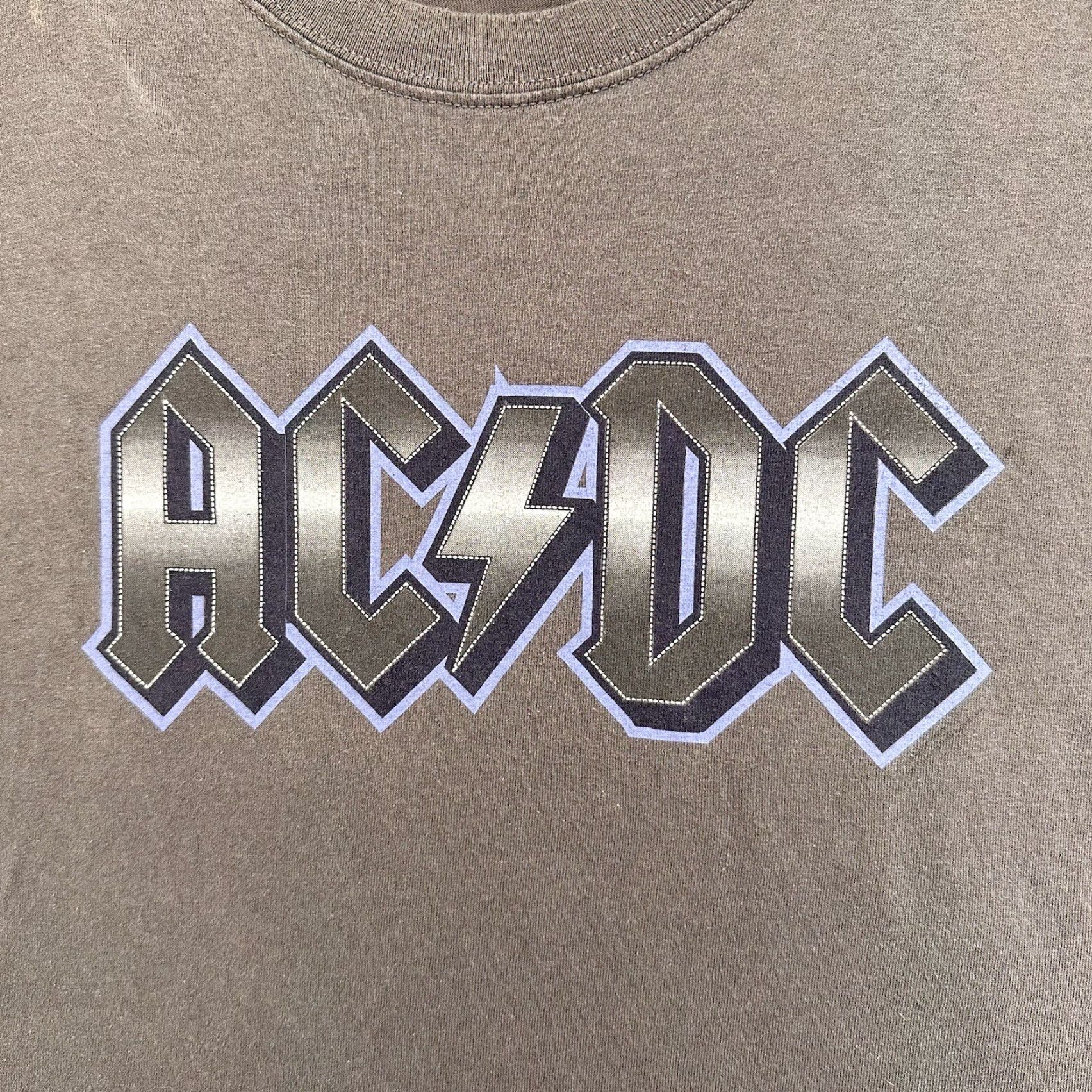 Gildan VINTAGE Gildan ACDC Shirt Men Large Short Sleeve Crew Neck Music Band Tee Cotton Gray Size US L / EU 52-54 / 3 - 2 Thumbnail