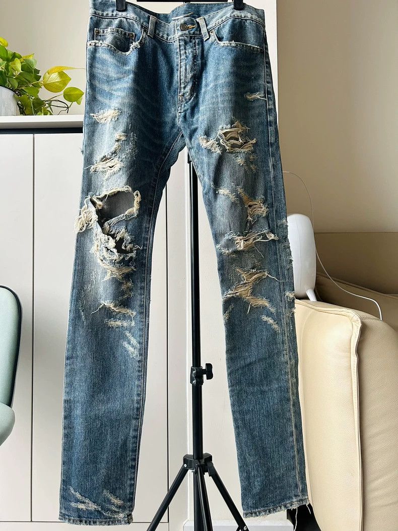 Yves Saint Laurent Saint Laruent 13fw First Year Show Style D02 Washed Erosive Size US 31 - 1 Thumbnail