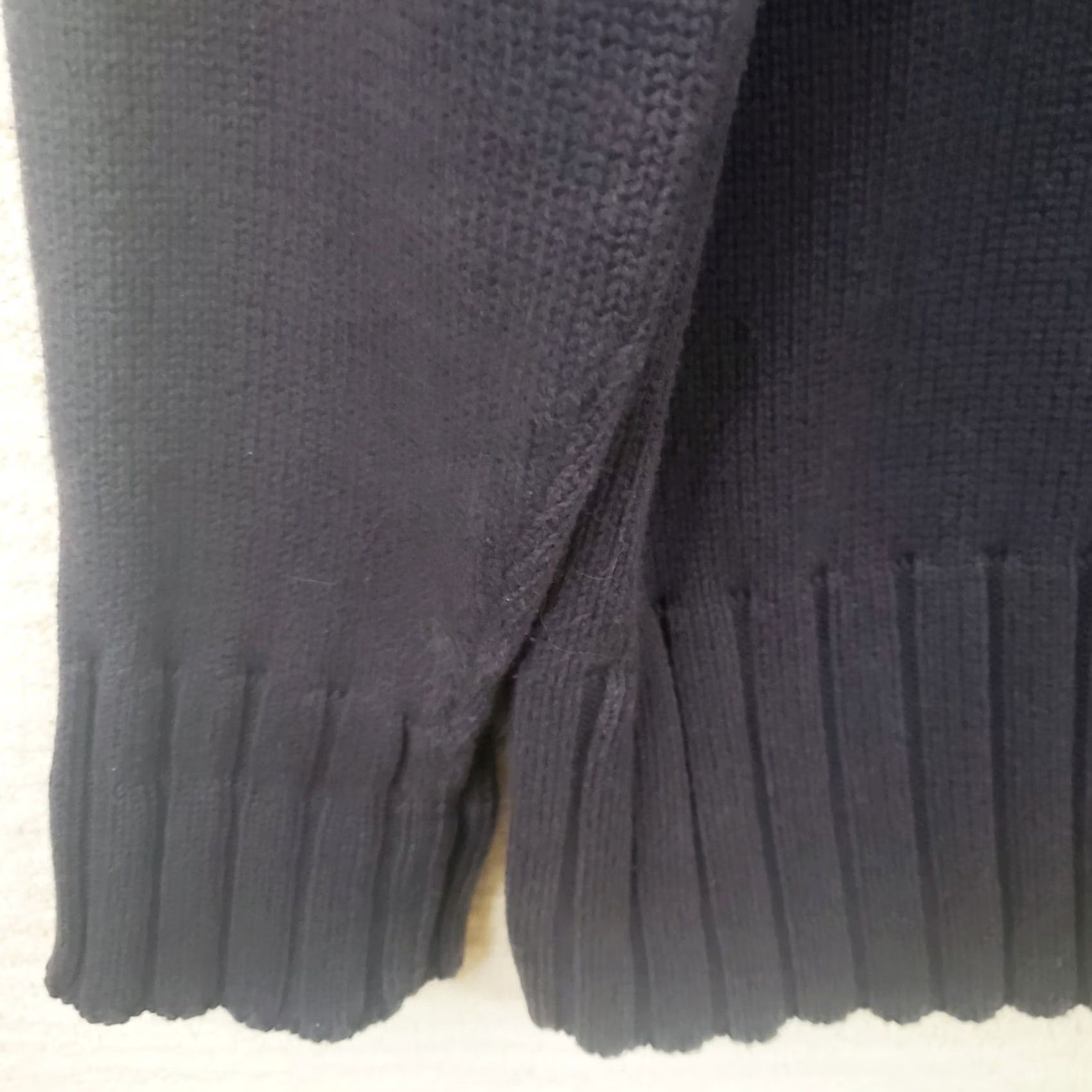 Lands' End Lands' End Women's XL Navy Blue Full Zip Mock neck Knit Sweater Cotton Size XL / US 12-14 / IT 48-50 - 6 Thumbnail