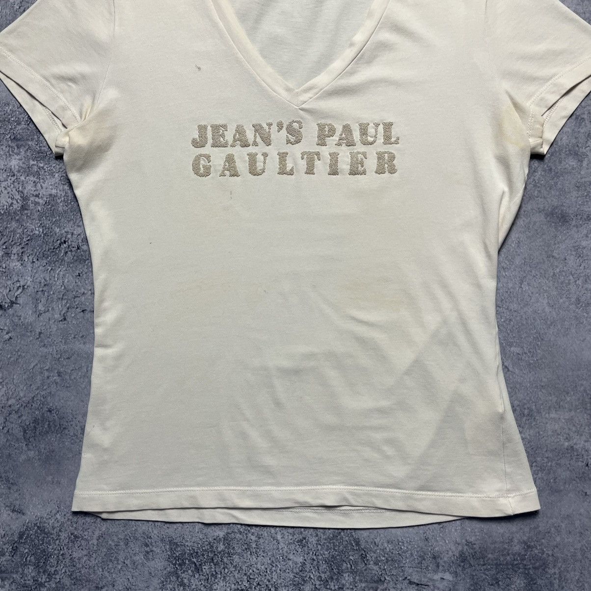 Jean Paul Gaultier Vintage Jean Paul Gaultier Big Rhinestone Central Logo Tee Size L / US 10 / IT 46 - 3 Thumbnail