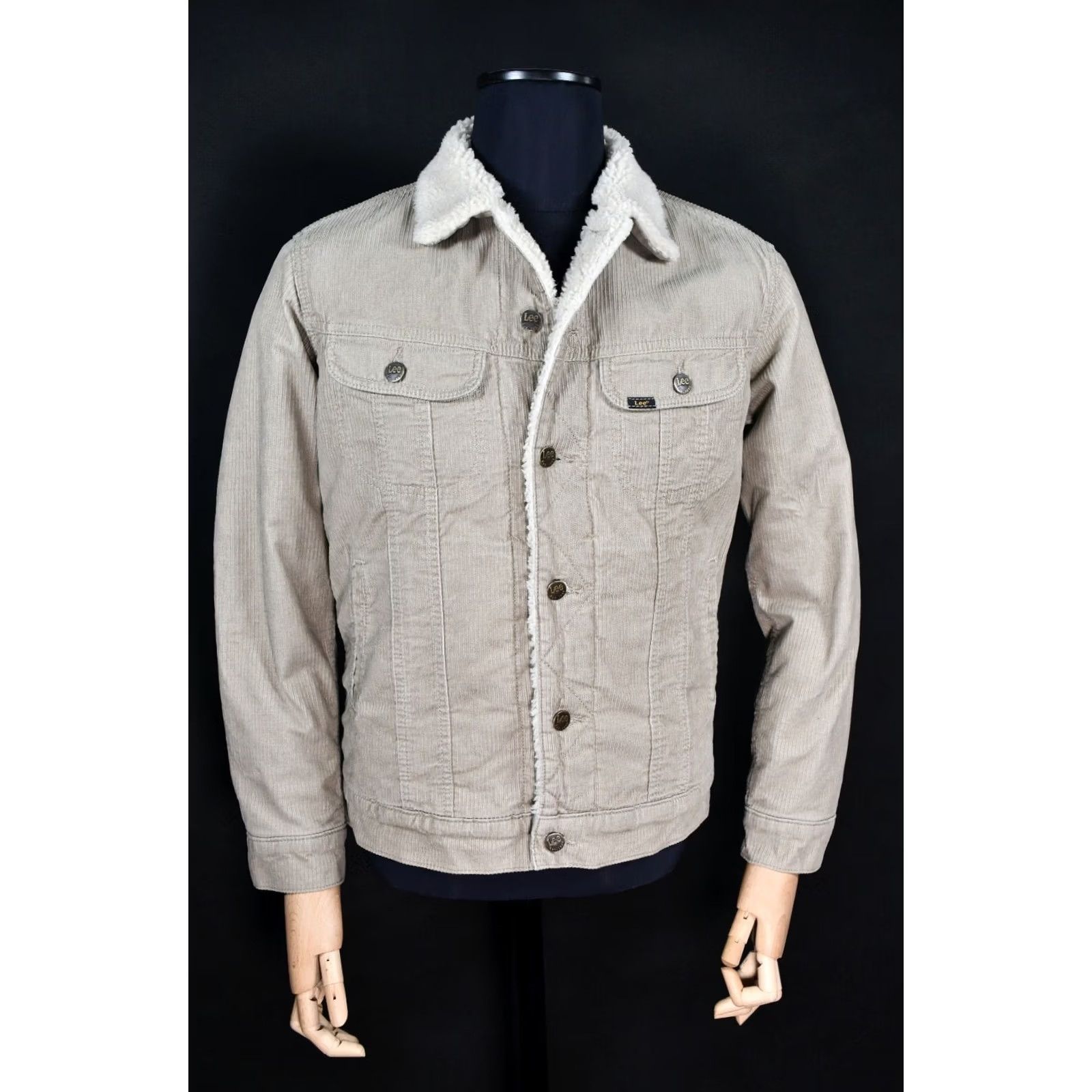 Lee Lee Storm Rider Jacket Mens S Corduroy Sherpa Beige 100% Cotton LEE Storm Rider Casual Coat Size US S / EU 44-46 / 1 - 2 Thumbnail