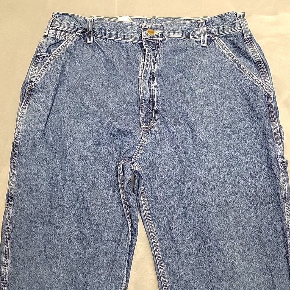Carhartt VINTAGE Carhartt Jeans Men 38x34 Blue Denim B13DST Carpenter Cargo Work Workwear Size US 38 / EU 54 - 2 Thumbnail