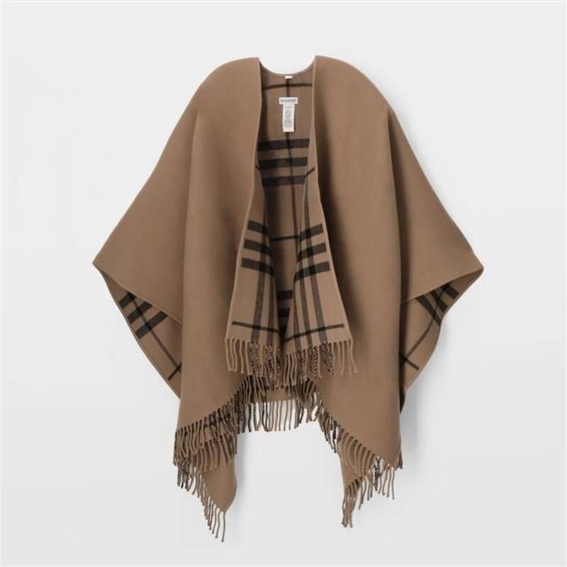 Burberry o1w1db10126 Reversible Check Wool Cape in Brown/Black Size XL / US 12-14 / IT 48-50 - 1 Preview
